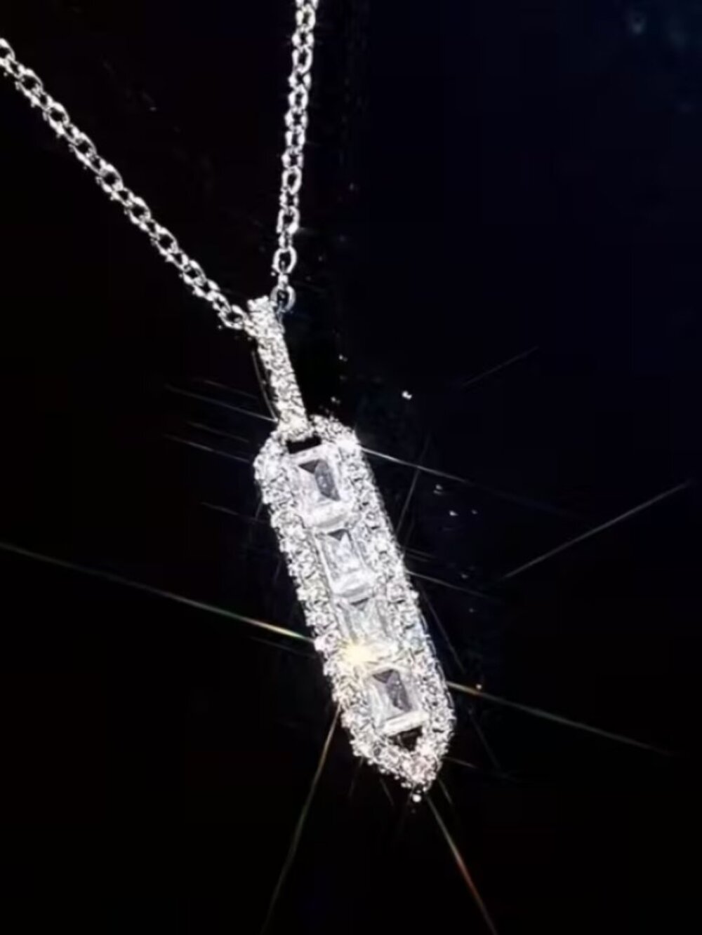 14K White Gold Womens 2ct Diamond Pendant Necklace Ladies New 14K Silver Jewelry